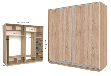 Фото Шкаф-купе Garant Практик №115/2 2-дверный 240 см