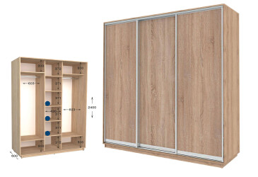 Фото Шкаф-купе Garant Практик №62/3 3-дверный 170 см