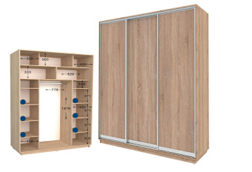 Фото Шкаф-купе Garant Практик №64/3 3-дверный 170 см