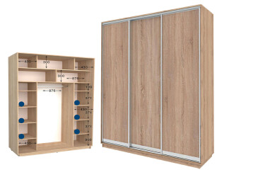 Фото Шкаф-купе Garant Практик №72/3 3-дверный 180 см