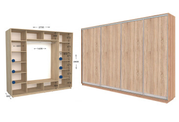 Фото Шкаф-купе Garant Практик 139/4 4-дверный 270 см