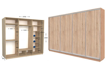 Фото Шкаф-купе Garant Практик 12/4 4-дверный 270 см