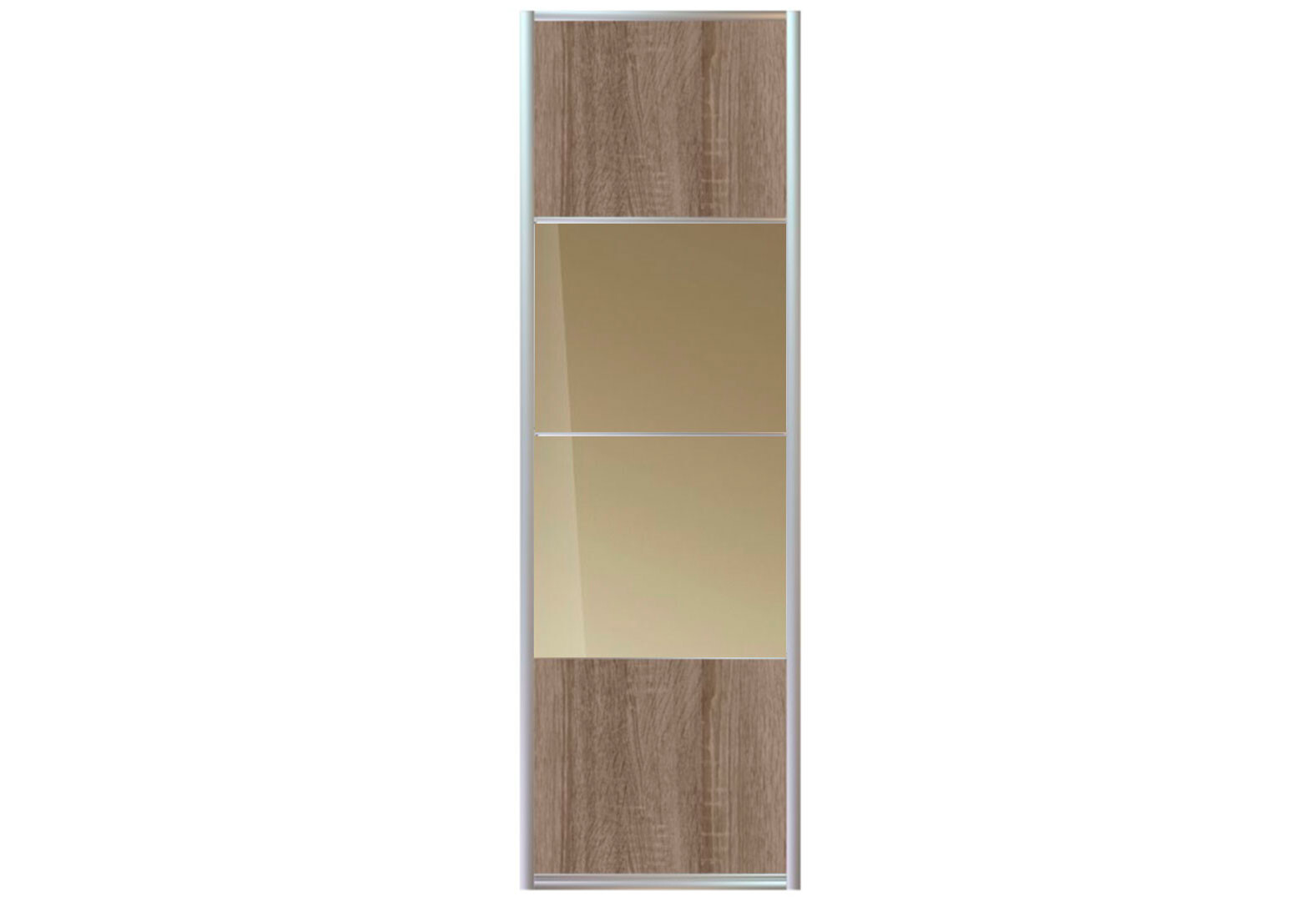 Фото 3 - Фасад Комб 7_7/8 ДСП + Зеркало Бронза 596х2400 Шкаф-купе 2Д 1200х2400 Киевский стандарт