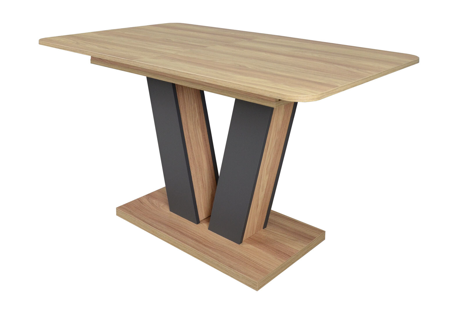 Фото 1 - Стол обеденный Intarsio Торино / Torino 140x80 см раскладной Блэквуд ячменный / Графит