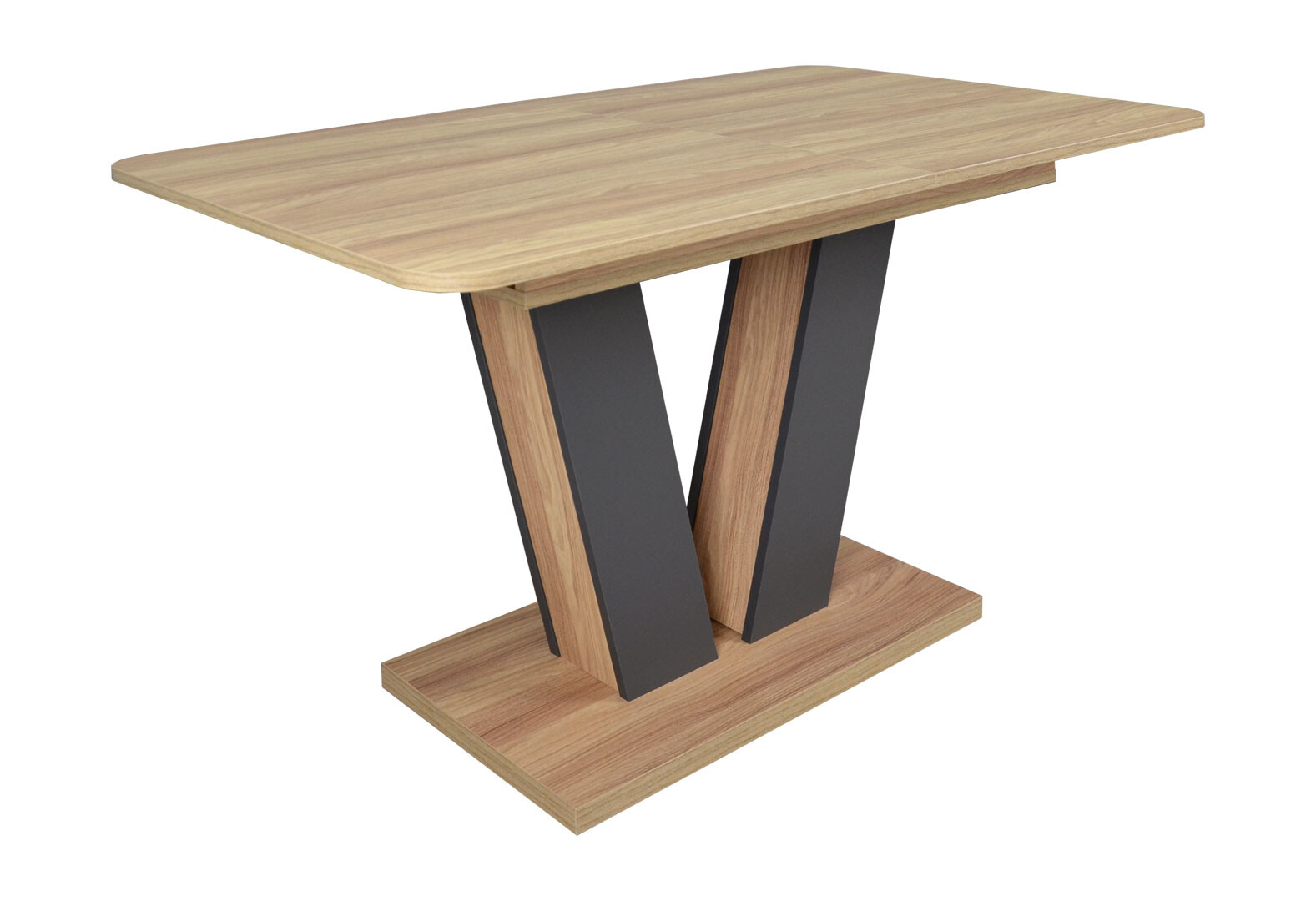 Фото 12 - Стол обеденный Intarsio Торино / Torino 140x80 см раскладной Блэквуд ячменный / Графит