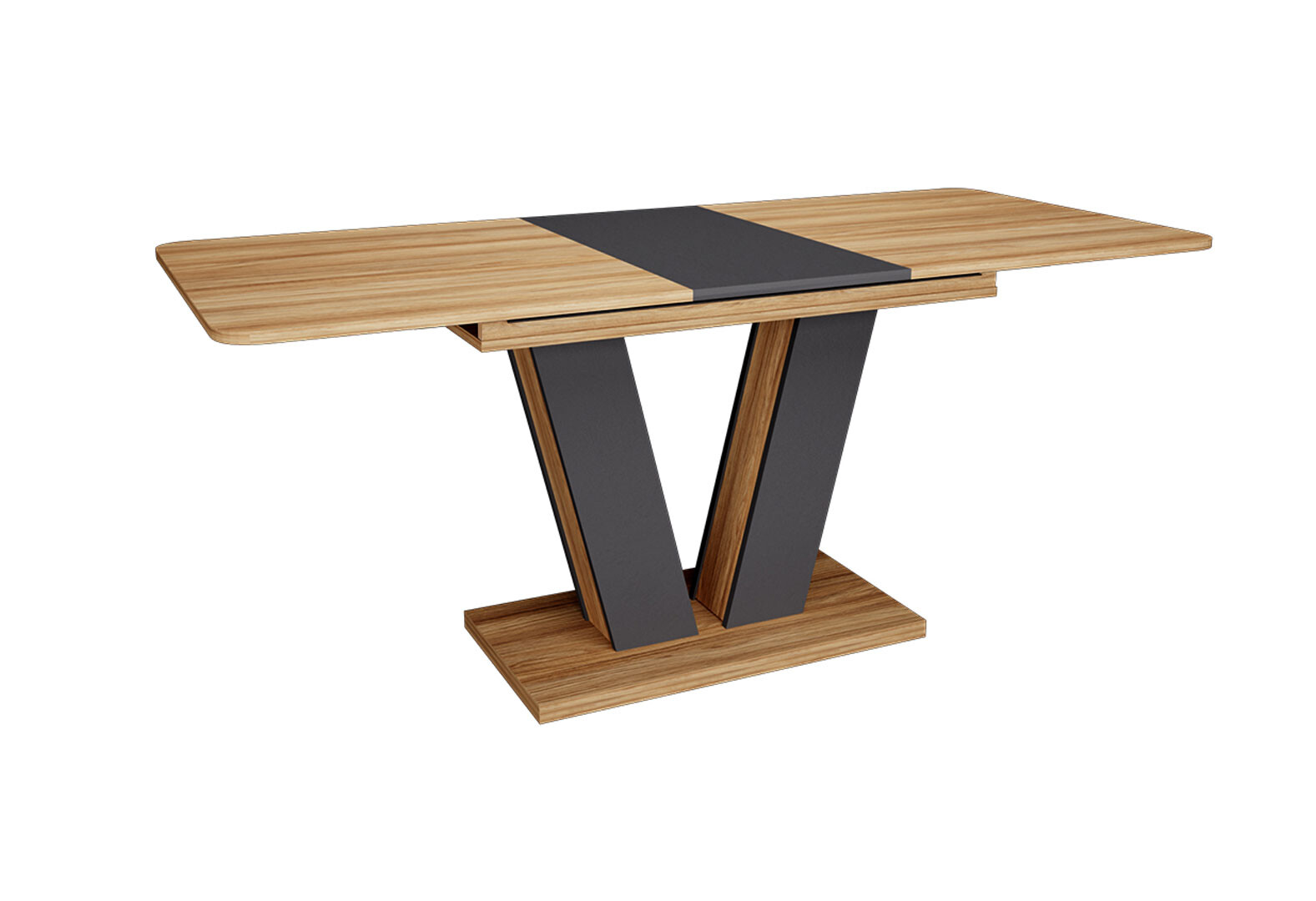 Фото 13 - Стол обеденный Intarsio Торино / Torino 140x80 см раскладной Блэквуд ячменный / Графит