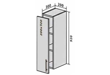 Image В41 Полки + фасад петли 200х920 Интерно Глянец/ Interno Gloss Вип-Мастер