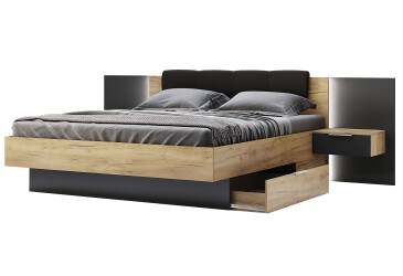 Фото Комплект Кровать 180х200, мягкая спинка, с тумбами (без каркаса)