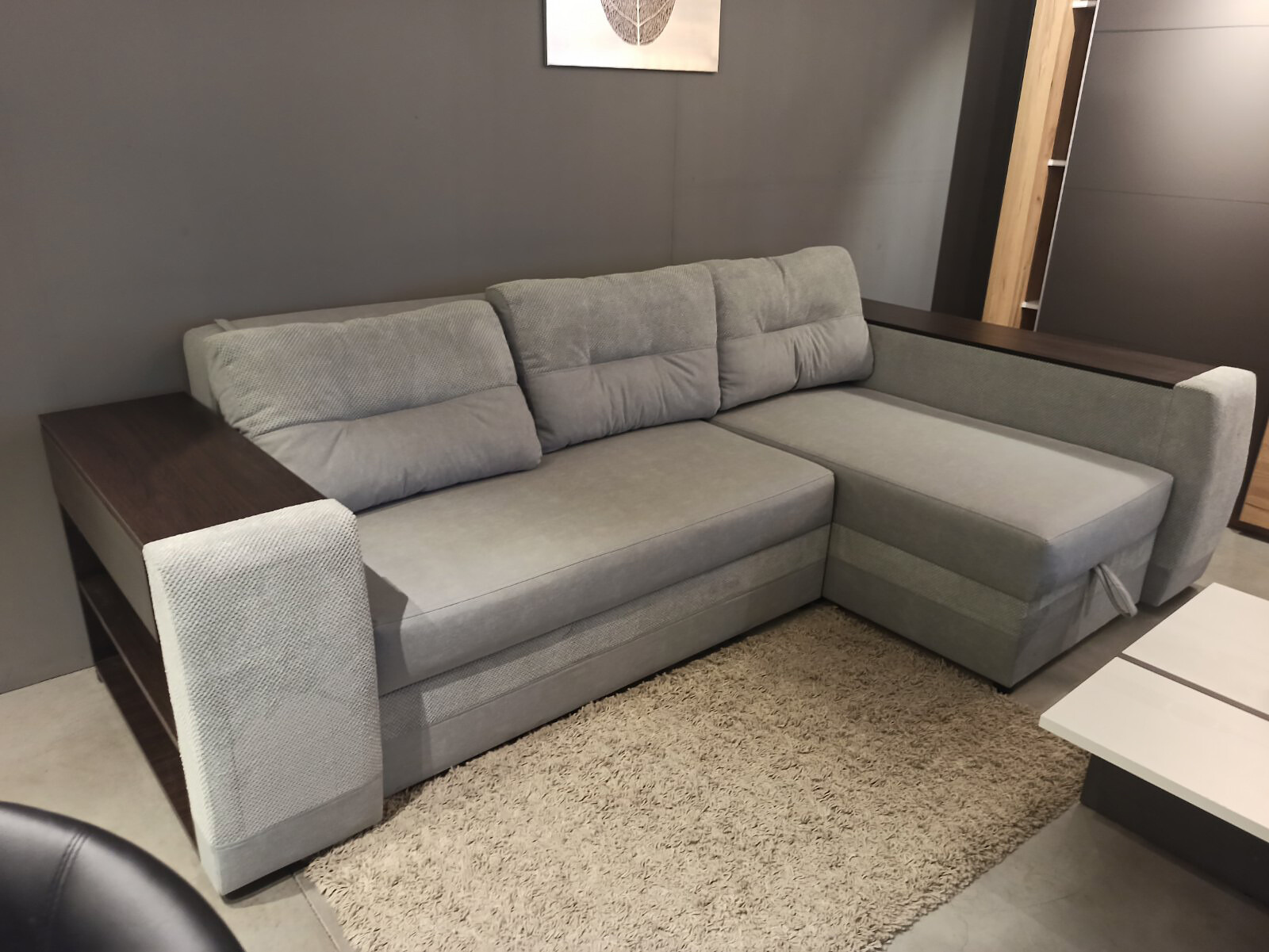 Фото 3 - М'який куточок Vika Леон 270x155 см сірий (Лілу 91 + Доріс 90) кут 7