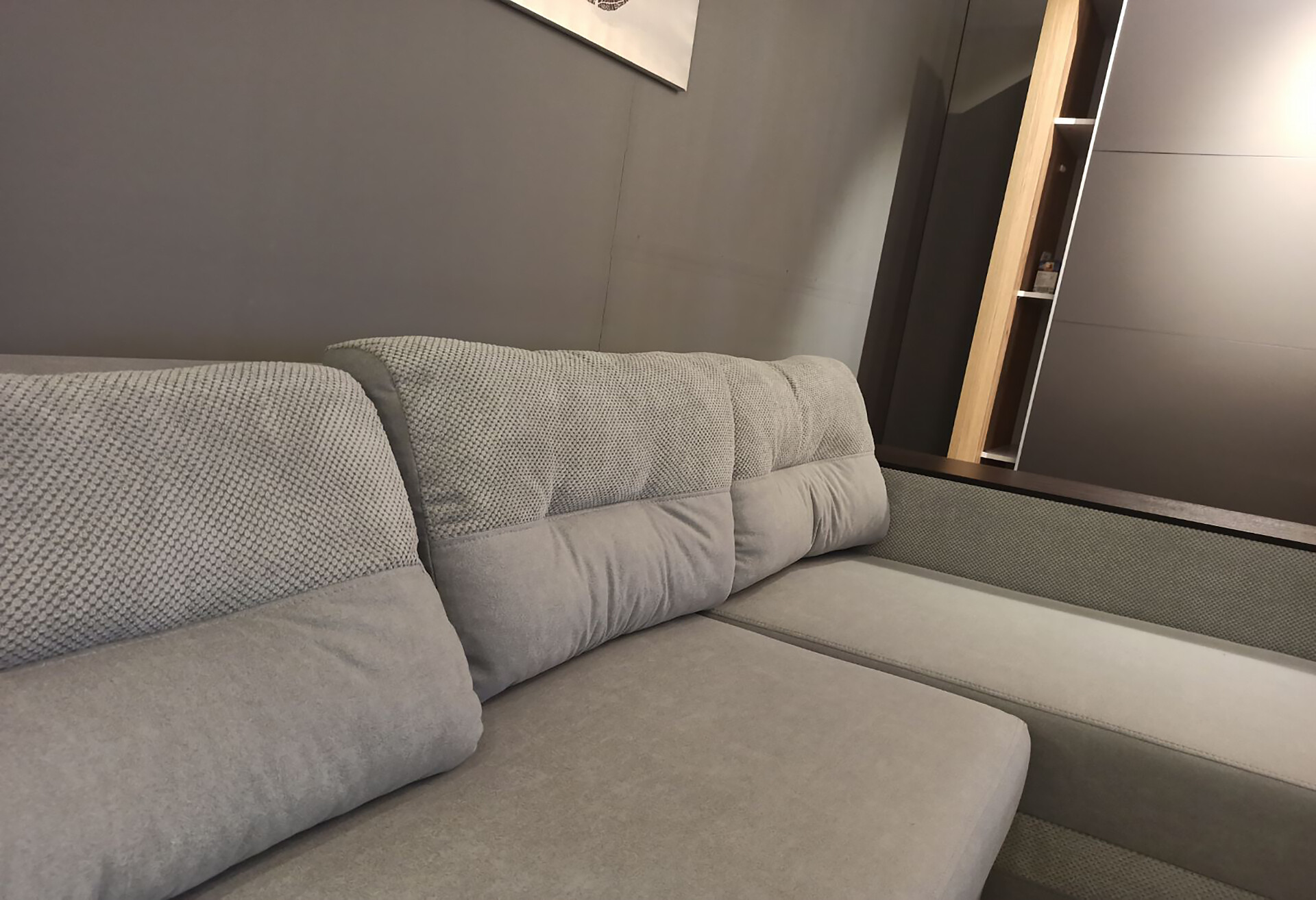 Фото 3 - Мягкий уголок Вика Леон 270x155 см серый (Лилу 91 + Дорис 90) кут Г