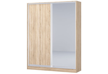 Фото Шкаф-купе Киевский стандарт (профиль Серебро) 2-дверный с зеркалом 180 см