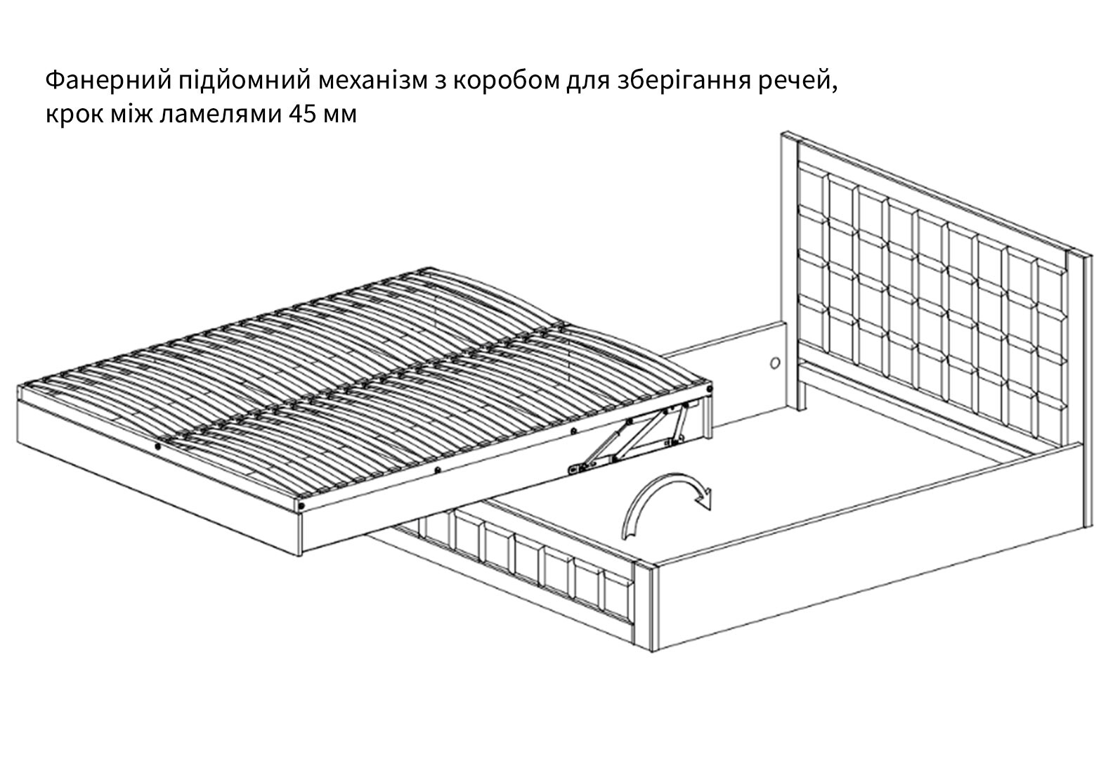 Фото 6 - Кровать-подиум Arbor Drev Глория (бук) 180 см подъемная