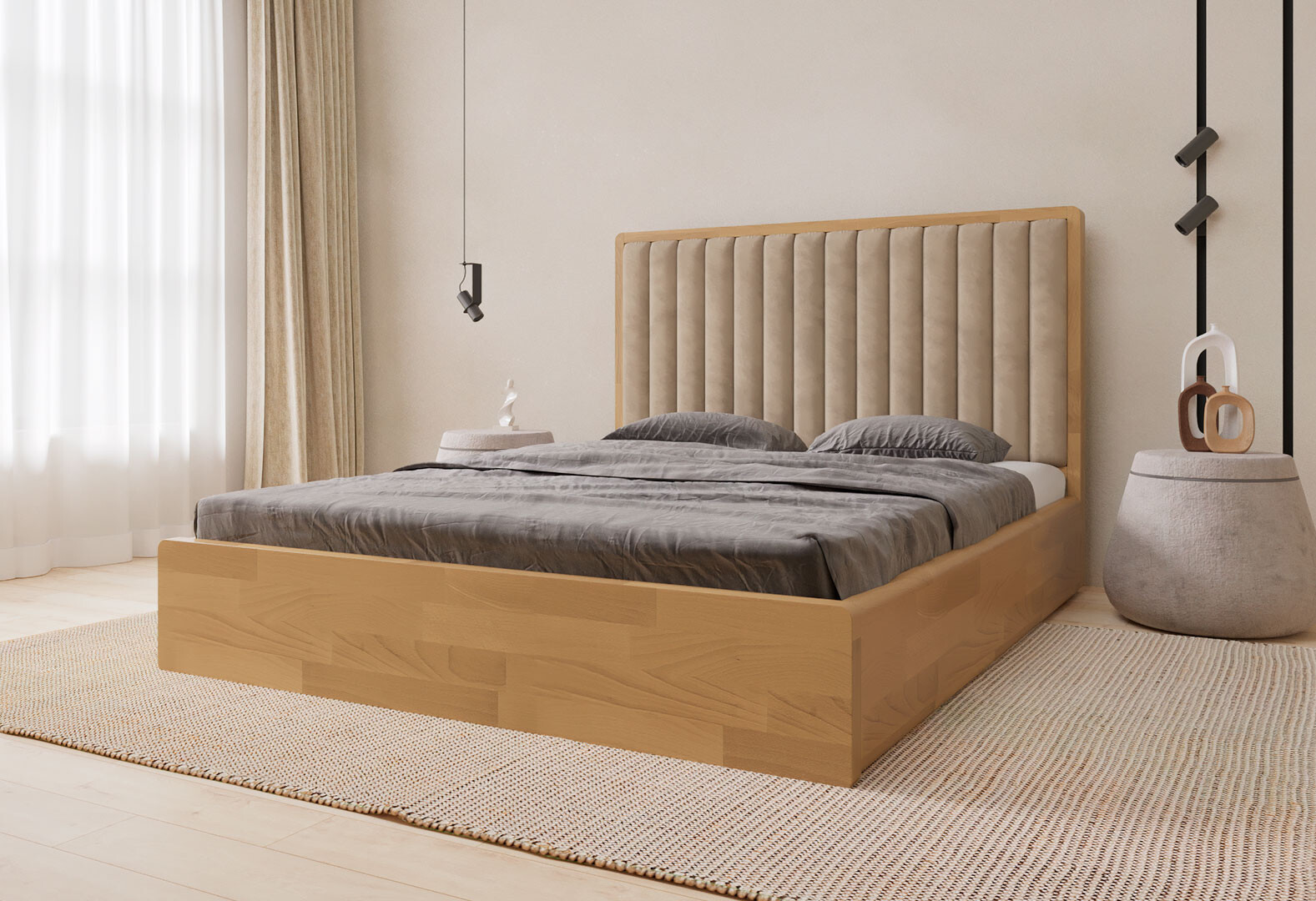 Фото 24 - Кровать-подиум Arbor Drev Глория (бук) 160 см подъемная