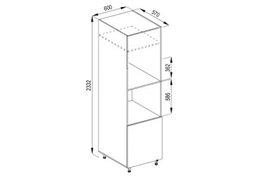 Фото Корпус П 60 ДШ п/микровол. (h-920) LUX Svit Mebliv