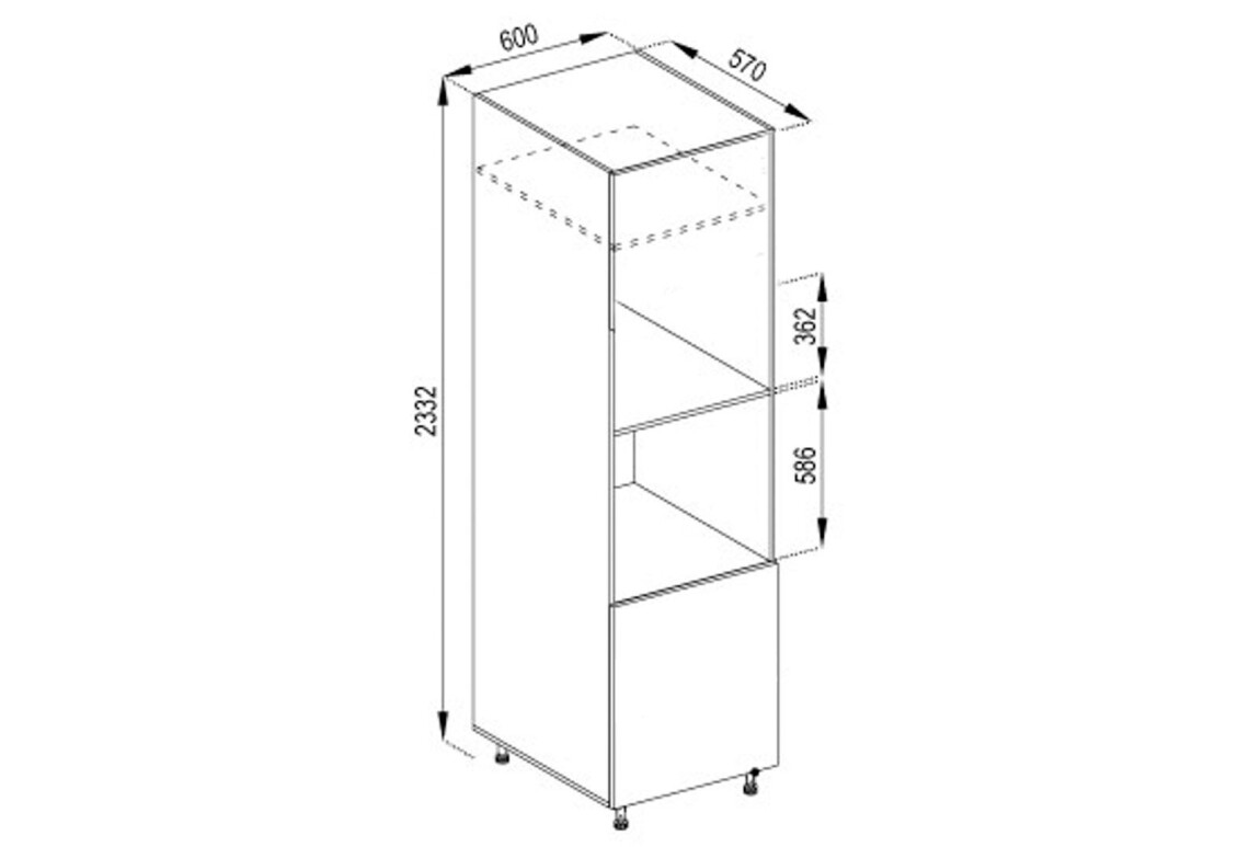 Фото Корпус П 60 ДШ п/микровол. (h-920) LUX Svit Mebliv