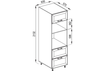 Фото П 60 ДШ п/микроволн. 720 LUX Марго Svit Mebliv