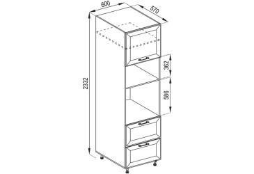Фото П 60 ДШ п/микроволн. 920 LUX Марго Svit Mebliv