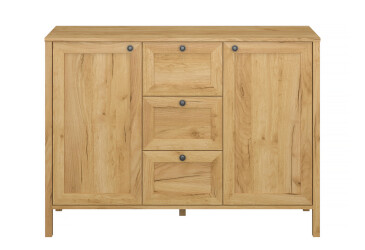 Фото Комод VMV holding Klark / Кларк 2-дверна з 3 ящиками 118 см Дуб крафт золотий