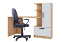 Фото 4 - Стіл комп'ютерний Garant Стандарт 150x59 см зі стелажем, Дуб крафт золотий / Німфея альба збірка права