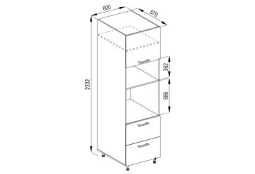 Фото П 60 ДШ п/микроволн. 920 LUX Марта Лак Svit Mebliv