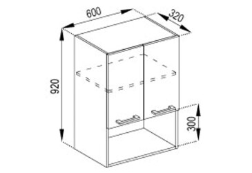 Фото В 60 2Д п/мікрохв. (h 920) Марта Лак Світ Меблів