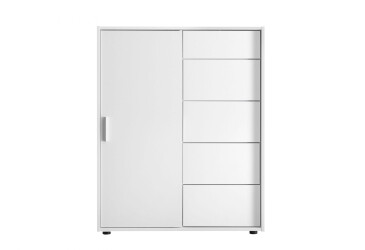 Фото Комод MiroMark Кейс 1-дверный с 5 ящиками 102 см Белый