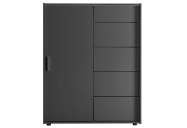 Фото Комод MiroMark Кейс 1-дверный с 5 ящиками 102 см Графит