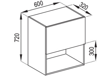 Фото В 60 Б п/мікрохв. (фасад ДСП) Доминика Svit Mebliv