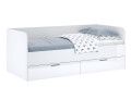 Фото 2 - Кровать МироМарк Хеппи 90х200 см с ящиками, белый глянец