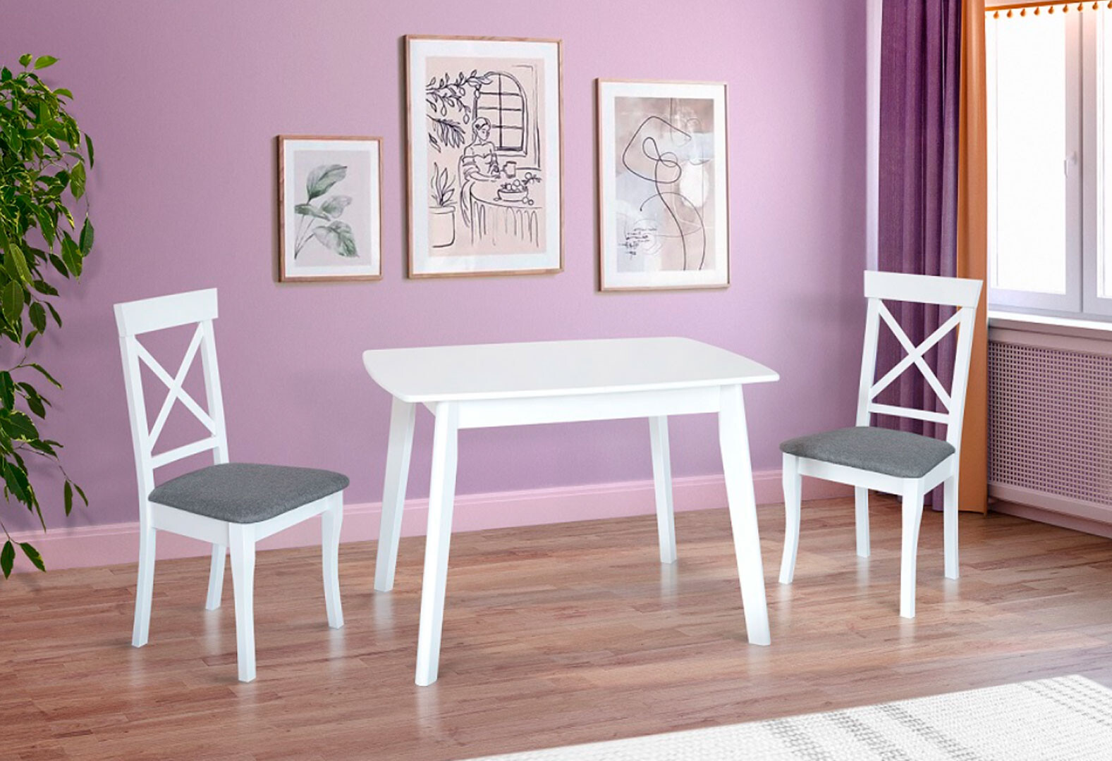 Фото 2 - Стол обеденный Модуль Люкс Джаз 109x74 см раскладной, белый