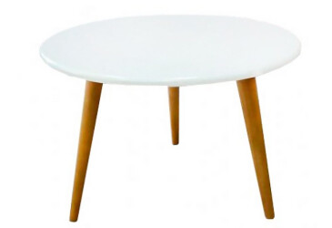 Фото Стол журнальный Модуль Люкс Эрик 61x61 см, белый / ясень