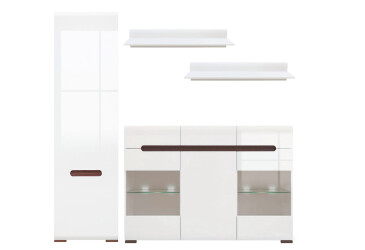 Фото Комплект стенка с пеналом ВМК Ацтека (Амелия) 210 см Белый/Венге