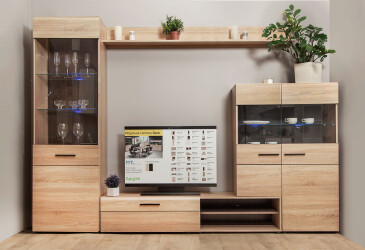 Фото Стенка ВМВ Холдинг Соло с полкой 273 см Дуб сонома/Венге