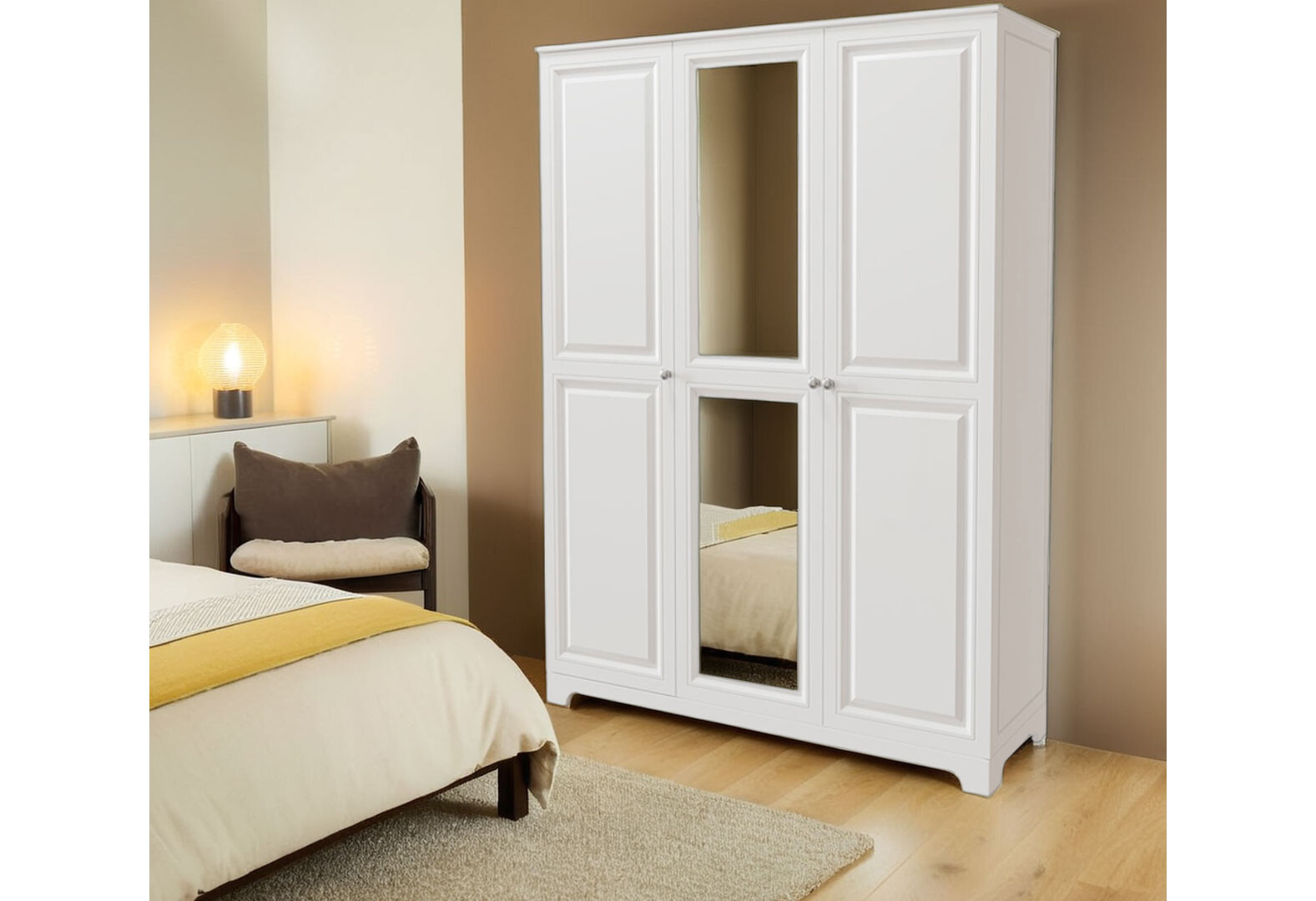 Фото 2 - Шкаф Вип-Мастер Мадрид МДФ 3-дверный V.2 с зеркалом 152 см