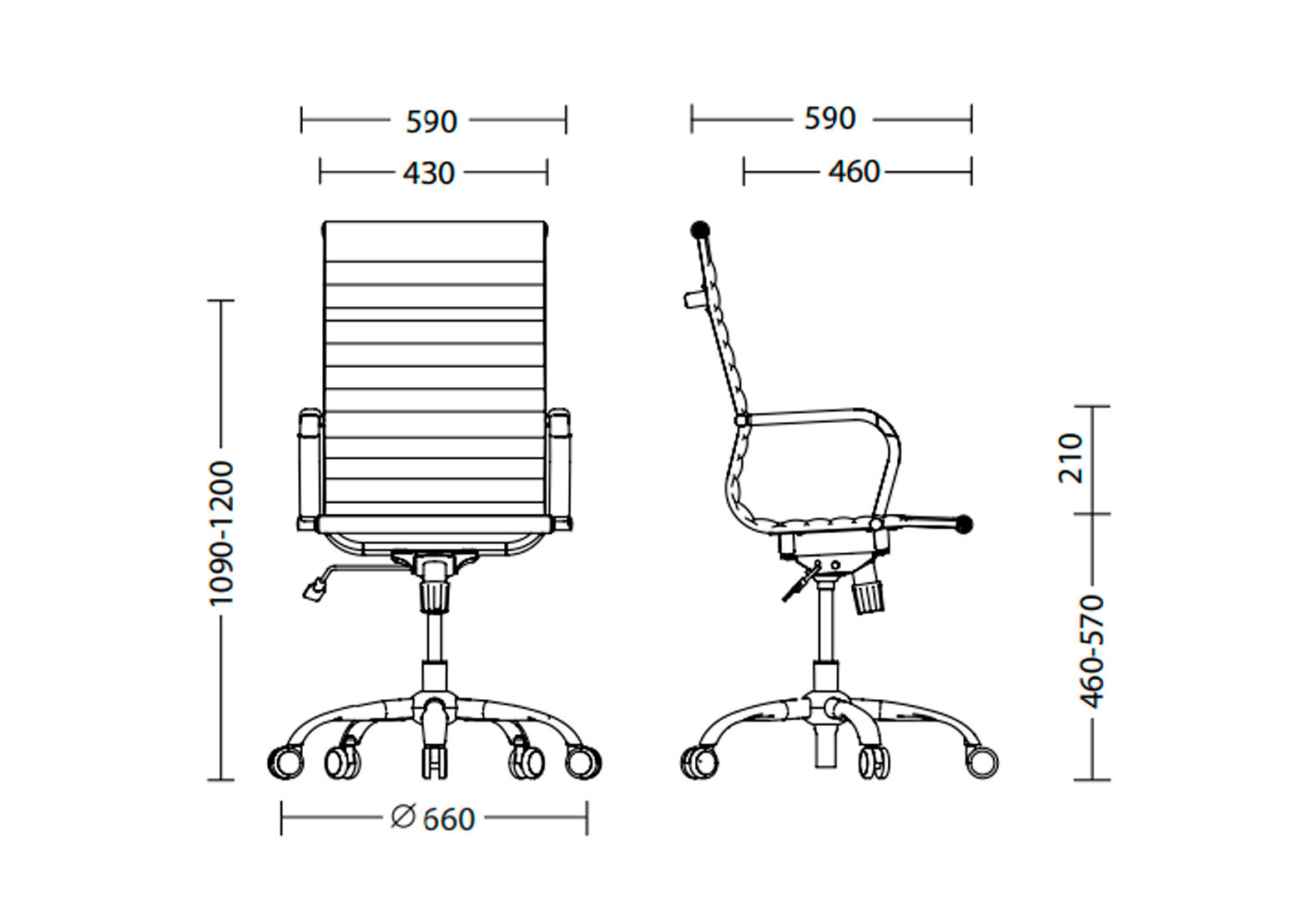 Фото 2 - Компьютерное кресло Новый Стиль Slim HB NET Tilt CHR68 Р 66x66x120 см