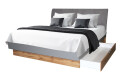 Фото 1 - Ліжко MiroMark Лінц (без вкладу) 160х200 см з шухлядами, сірий шифер/дуб вотан