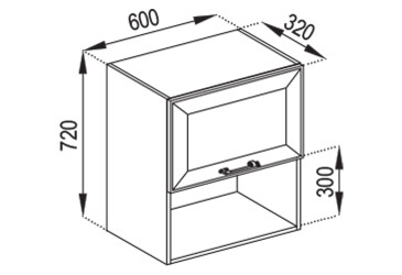 Фото В 60 Б п/микроволн. (фасад МДФ) Марго Svit Mebliv
