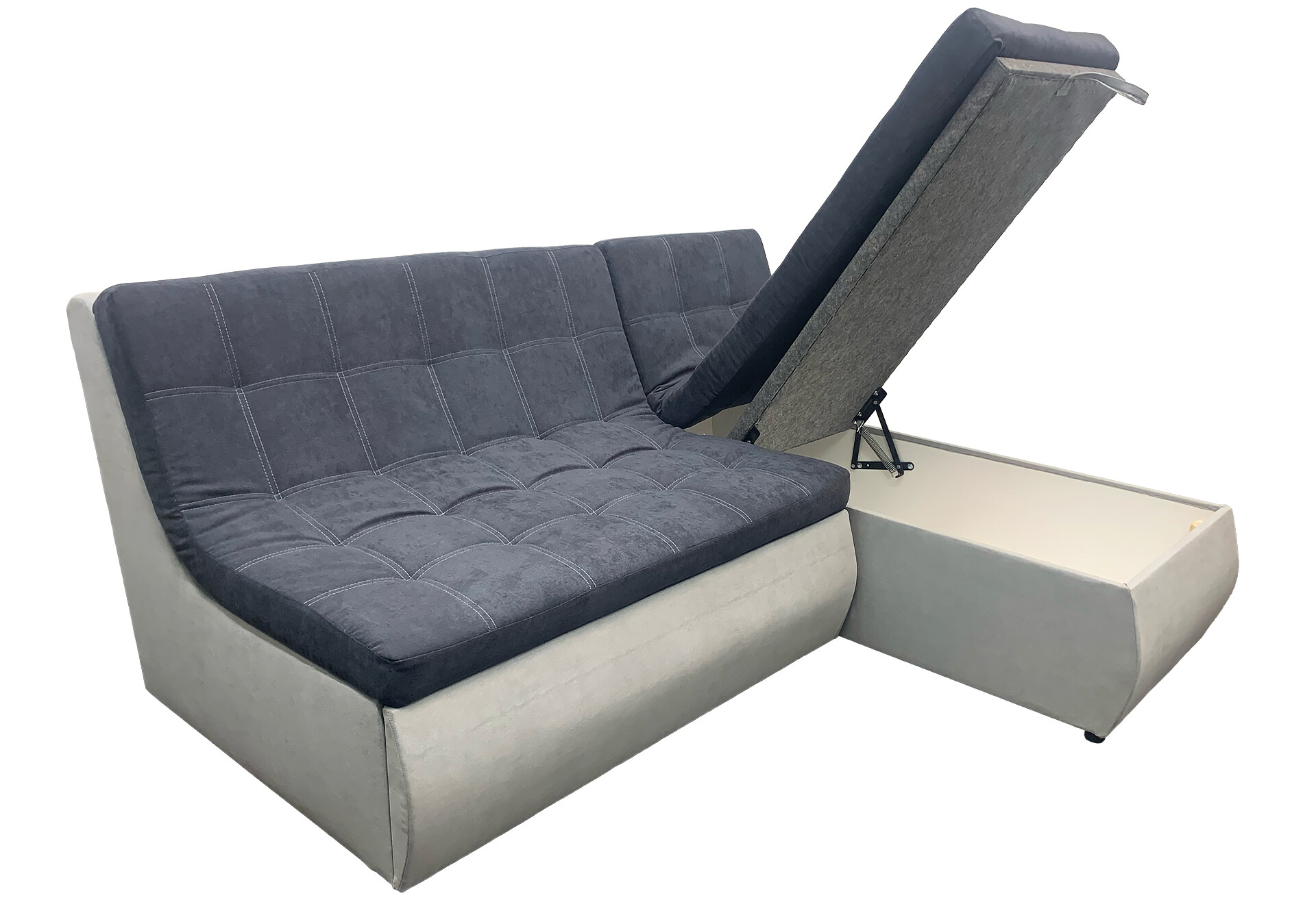 Фото 4 - Мягкий уголок Вика Комфорт 202x180 см темно-серый светло-серый (Балатон 96+94) 