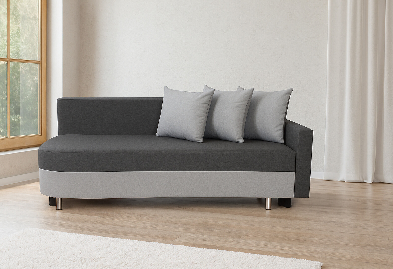 Фото 2 - Диван Элегант Бенефит 72 205x98 см серый