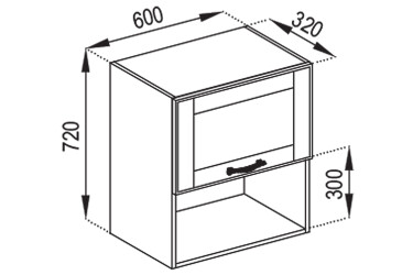 Фото В 60 Б п/мікрохв. (фасад МДФ) Доминика Svit Mebliv