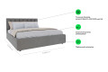 Фото 7 - Ліжко-подіум UMa Монро 140х200 см підйомне, сіро-коричневе (Fancy 96)