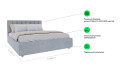 Фото 7 - Ліжко-подіум UMa Монро 140х200 см підйомне, сіре (Fancy 85)
