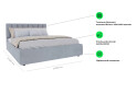 Фото 7 - Кровать-подиум UMa Монро 140х200 см подъемная, серое (Fancy 85)