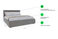 Фото 7 - Ліжко-подіум UMa Монро 160х200 см підйомне, сіро-коричневе (Fancy 96)