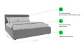 Фото 7 - Ліжко-подіум UMa Монро 180х200 см підйомне, сіро-коричневе (Fancy 96)