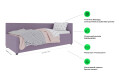 Фото 4 - Ліжко UMa Джерсі 90х200 см розкладне фіолетове (Soro 65) 