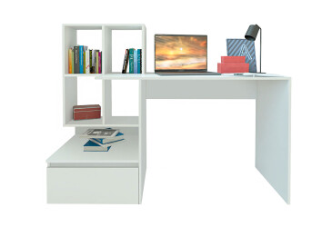 Фото Стол письменный Moreli ST0005 145x52 см с ящиком и боковыми полками