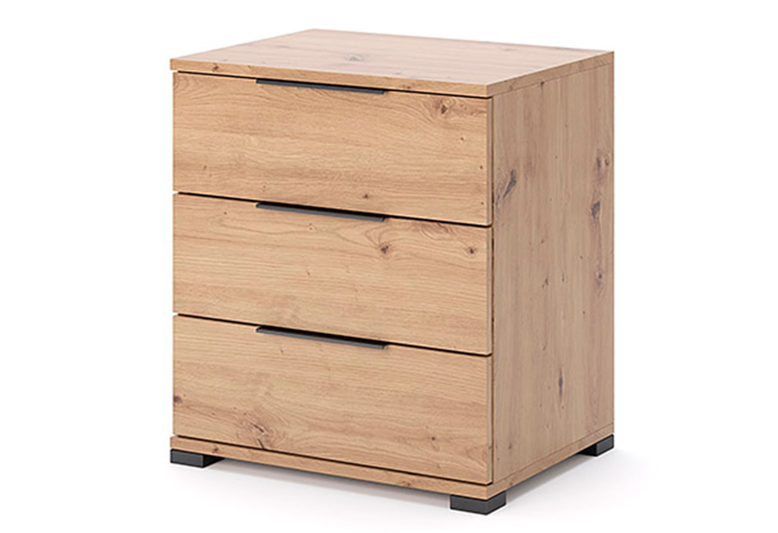 Фото 1 - Приліжкова тумба MiroMark Тедді з 3 шухлядами 50 см дуб артізан