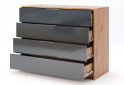Фото 3 - Комод МироМарк Реймонд с 4 ящиками 110 см, мат антрацит