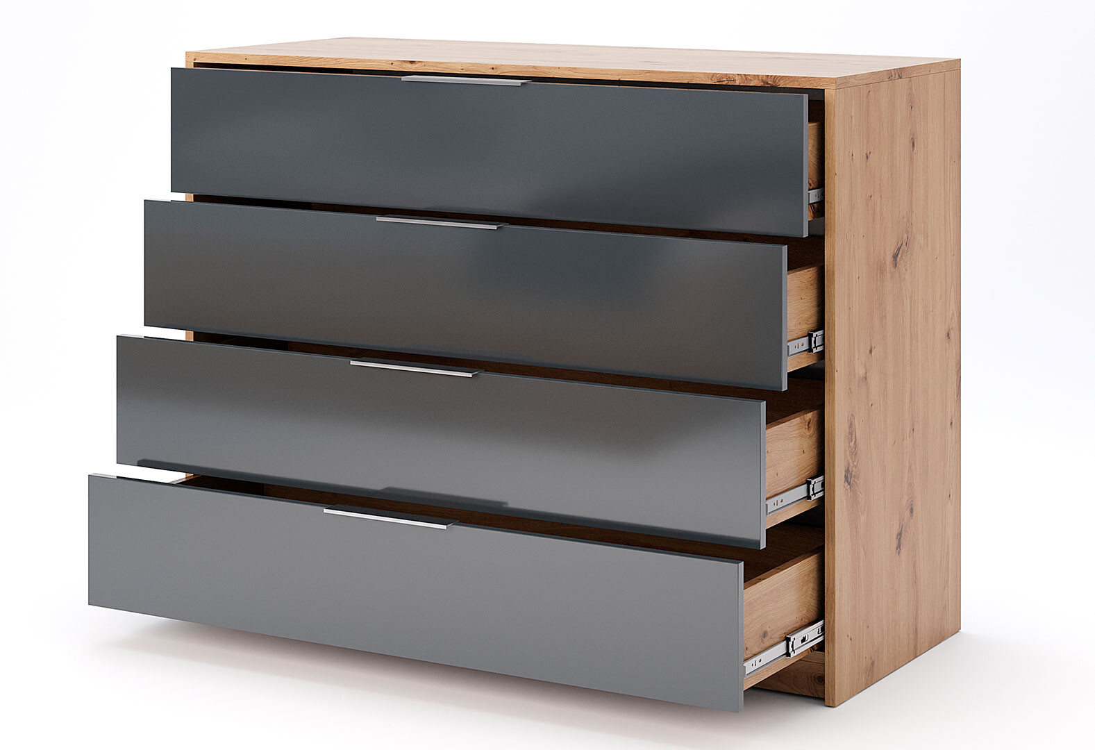 Фото 3 - Комод МироМарк Реймонд с 4 ящиками 110 см, мат антрацит